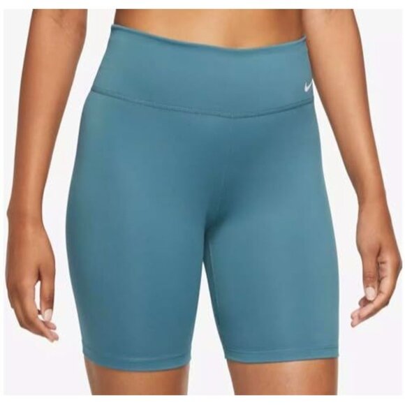 Nike One Women's Mid Rise 7" Tight Fit Shorts,‎ Large, aqua - Picture 3 of 4